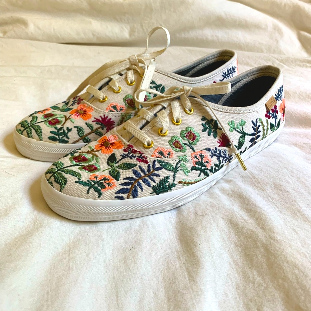 Keds Rifle Paper Co. Embroidered Shoes Size 7